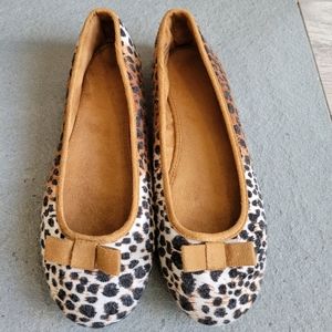 Dressbarn Round Toe Ballet Flat Shoes Cheetah Print